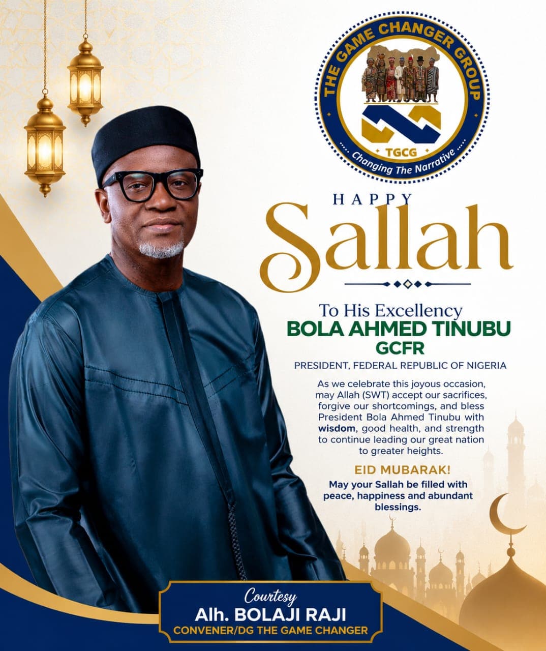Eid-el-Adha: Bolaji Raji Congratulates Tinubu, Nigerians, Backs Economic Reforms