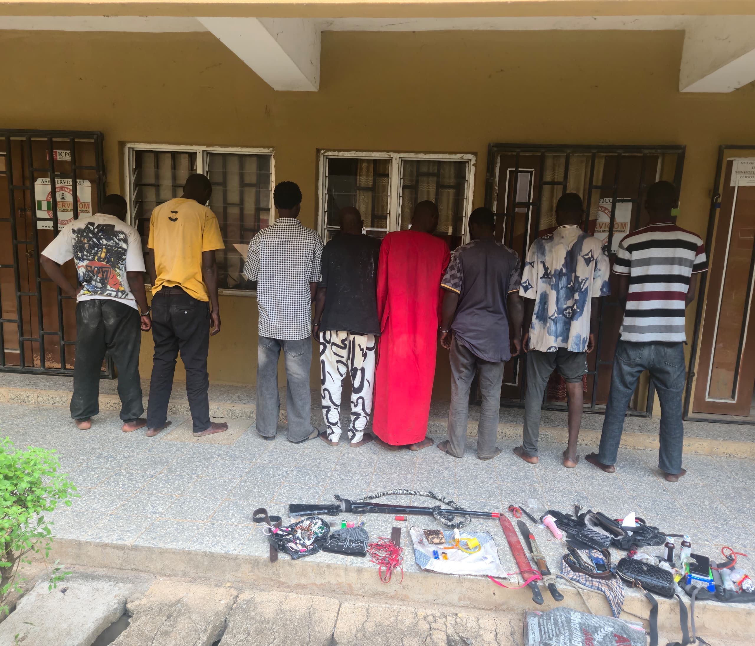 NSCDC Arrests Nine Suspects in Mubi Raid, Recovers Weapons and Illicit Drugs